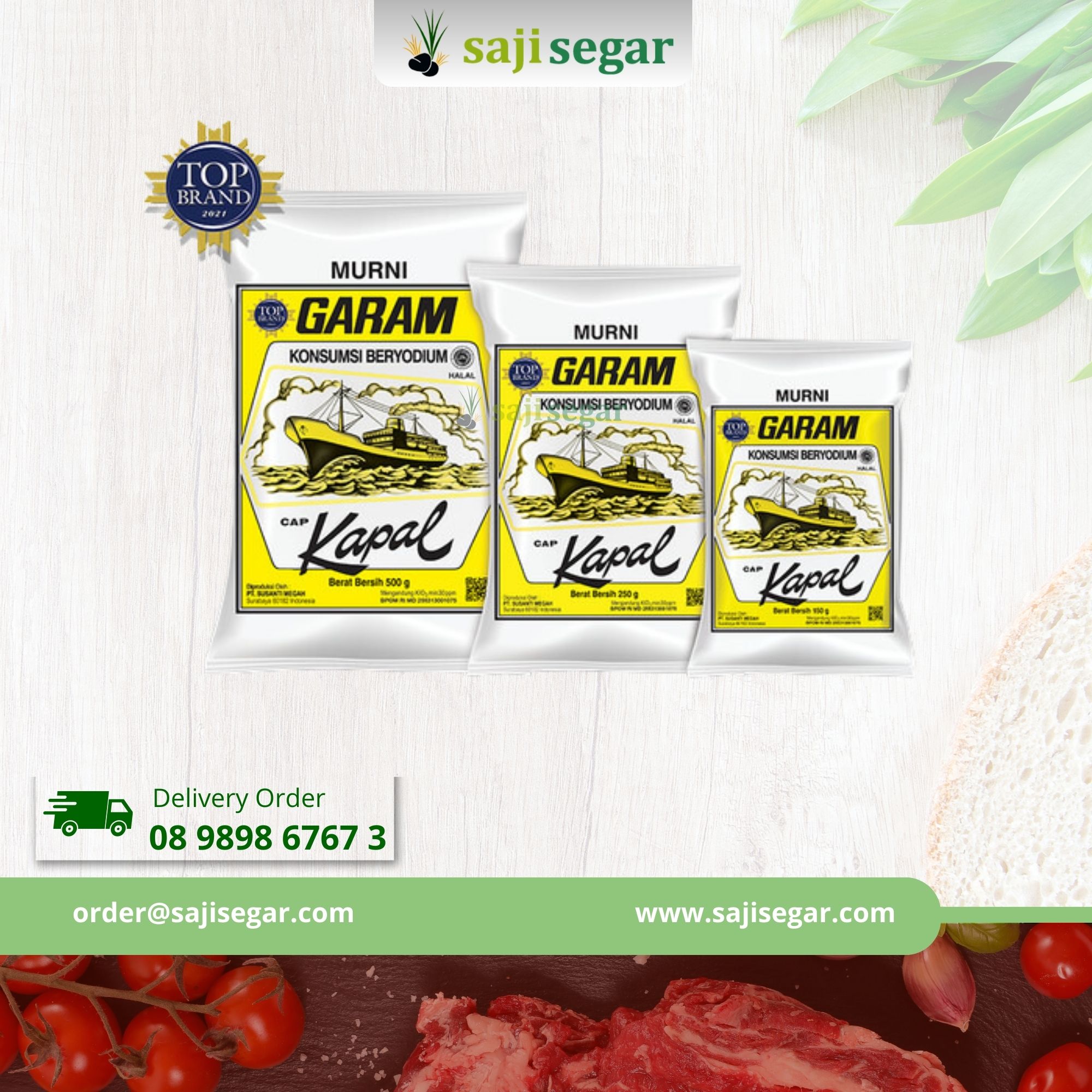 Garam Kapal 500gr Garam Beryodium Cap Kapal